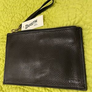 Duluth Trading full grain leather black purse NWT